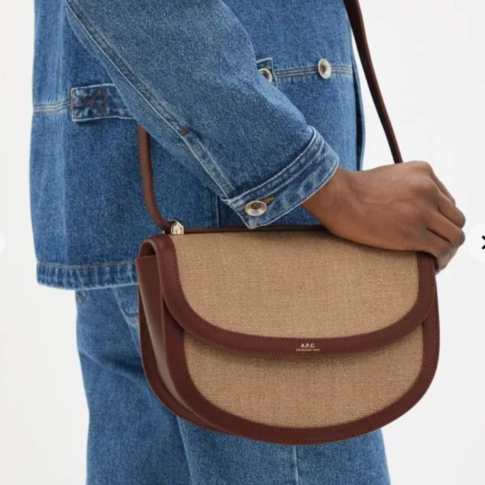 A.P.C. Geneve Jute Leather Shoulder Bag